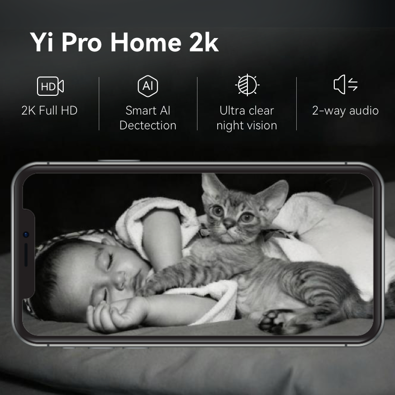 YI Pro Home 2K feature overview with night vision, smart AI detection and two-way audio