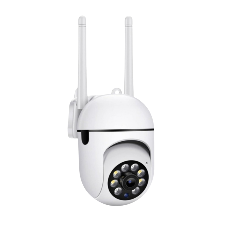 YI 3MP indoor security camera placed on shelf for 360 degree room coverage