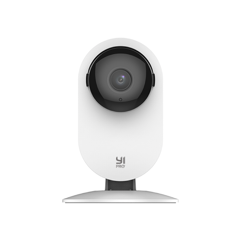 Front view of the white YI Pro 2K indoor security camera