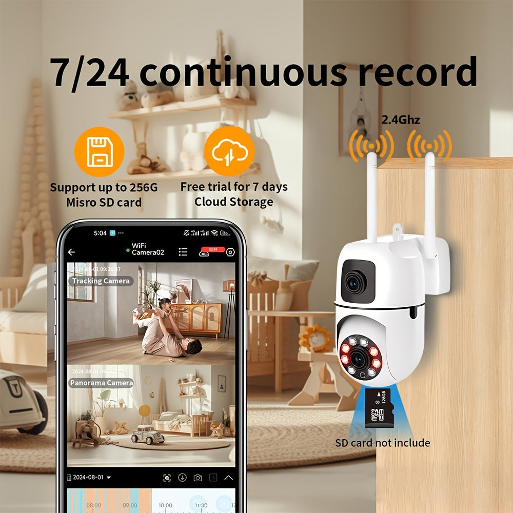 YI Indoor Dual-Lens Pan/Tilt Security Camera — 360° & Color Night Vision