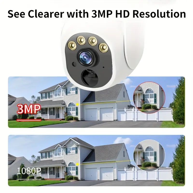 3MP 1296p outdoor security camera image clarity comparison
