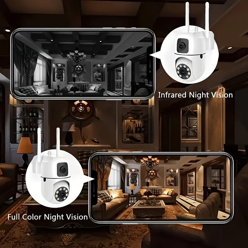 YI Indoor Dual-Lens Pan/Tilt Security Camera — 360° & Color Night Vision
