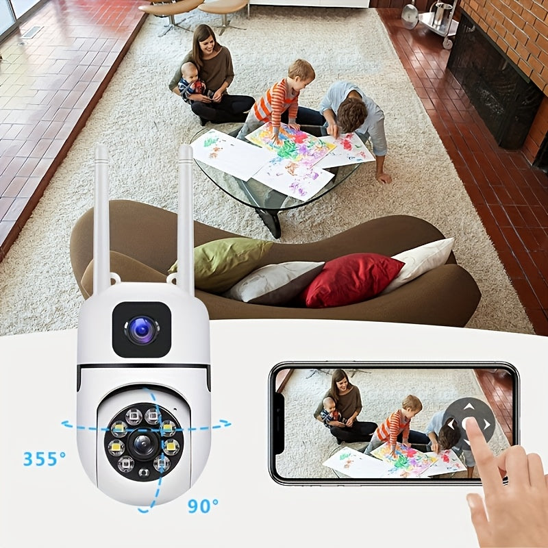YI Indoor Dual-Lens Pan/Tilt Security Camera — 360° & Color Night Vision