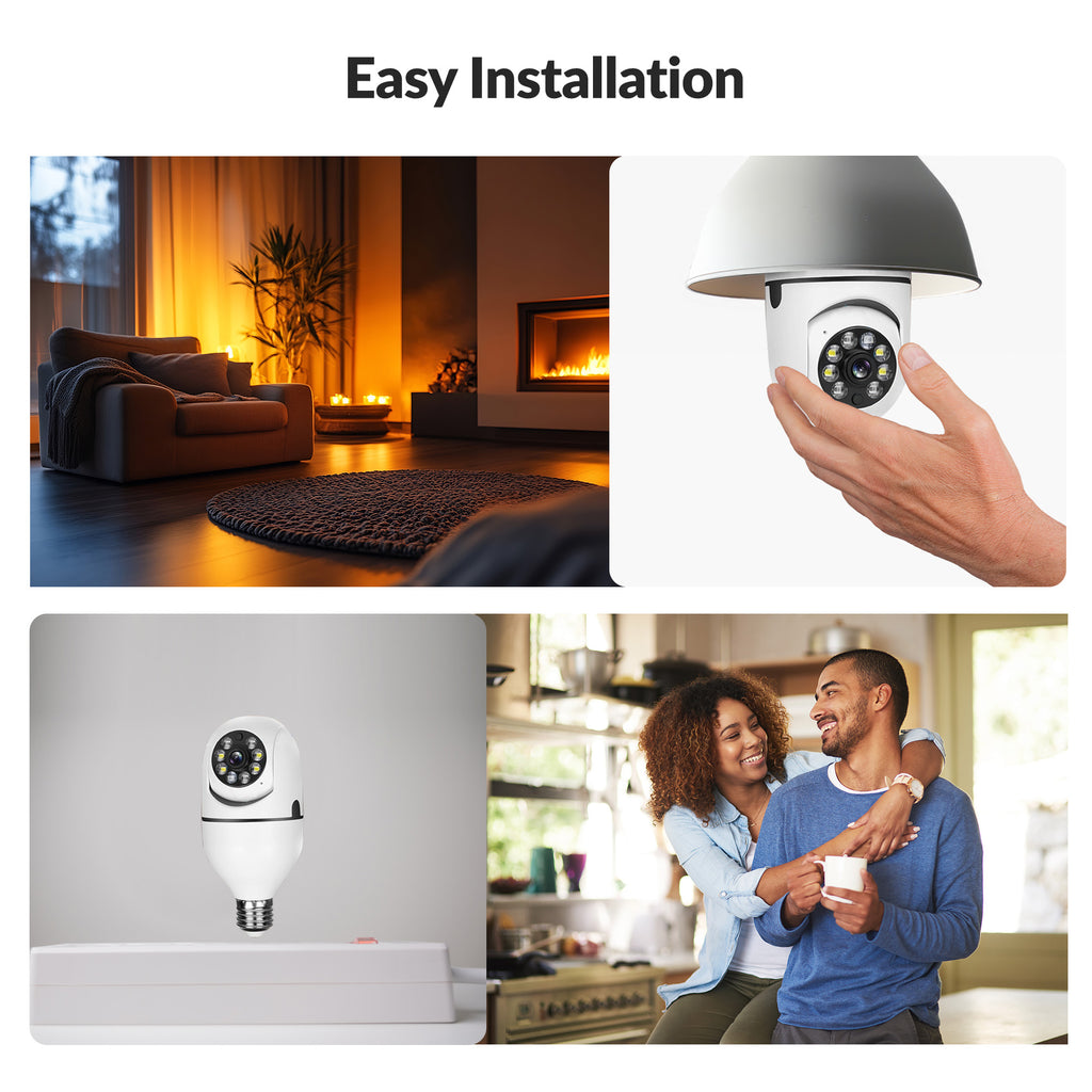 E27 bulb security camera screw-in installation