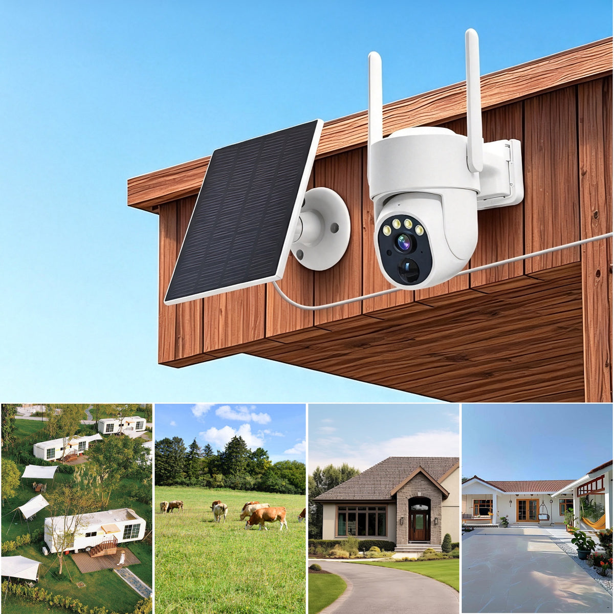 Solar security camera for homes, farms and outdoor properties
