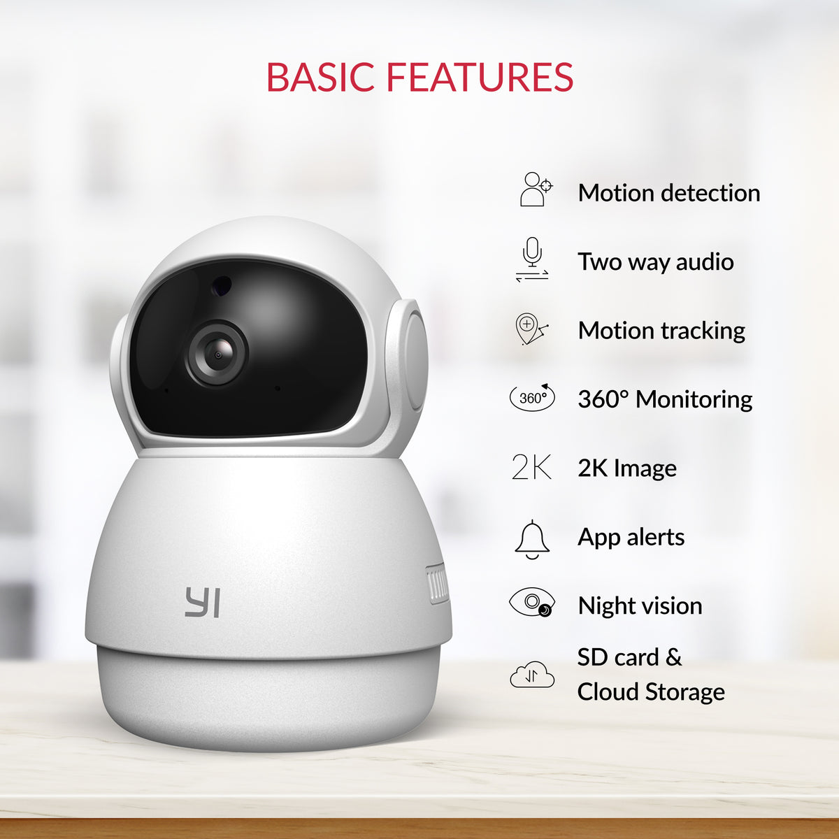 YI indoor security camera core monitoring features overview