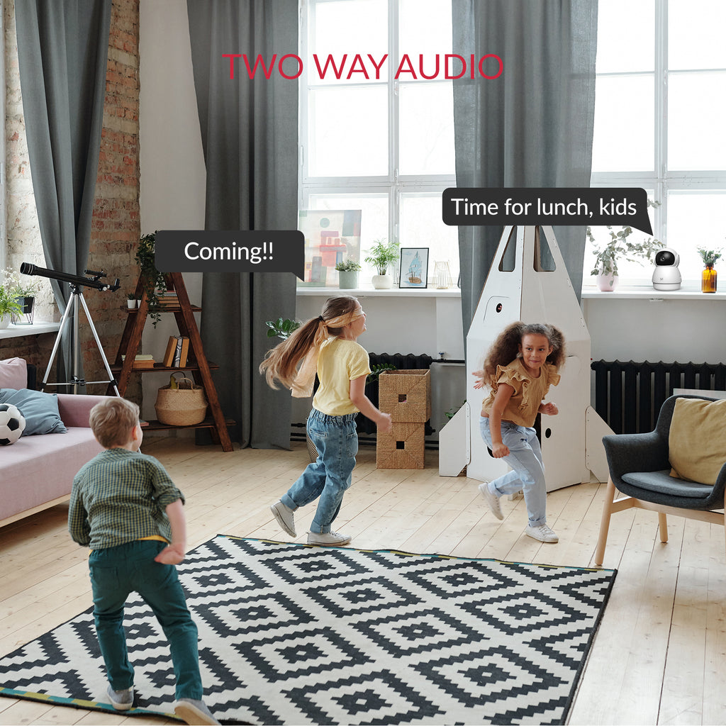 YI indoor security camera with two-way audio for family communication