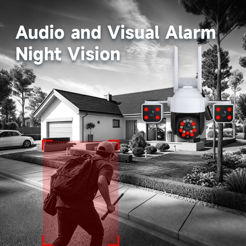 Human motion detection with audio and visual alarm illustration